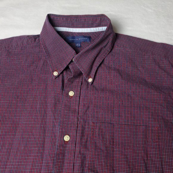 Tommy Hilfiger Button Shirt Mens Size L Large 16.5 34/35 Long Sleeve Multicolor - Picture 2 of 4